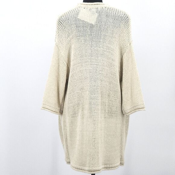 Magaschoni Long Cardigan Sweater Womens Size Small Open Front Clean Girl Boho - Picture 3 of 8